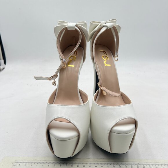 FSJ Elegant White Stiletto Sandals - Picture 3 of 8